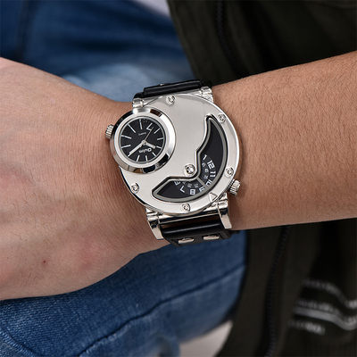 Wentworth© Multi-Time Zone Leather Watch with Band