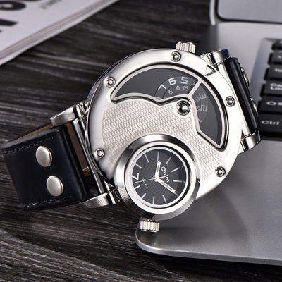 Wentworth© Multi-Time Zone Leather Watch with Band