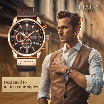 Wentworth© - Sophisticated Quartz Watch with Premium Leather Strap