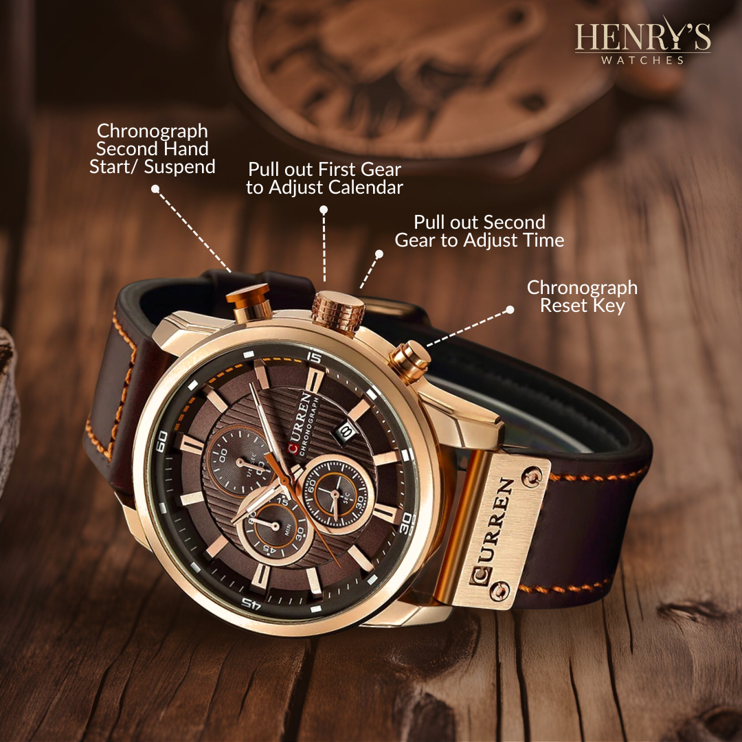 Wentworth© - Sophisticated Quartz Watch with Premium Leather Strap