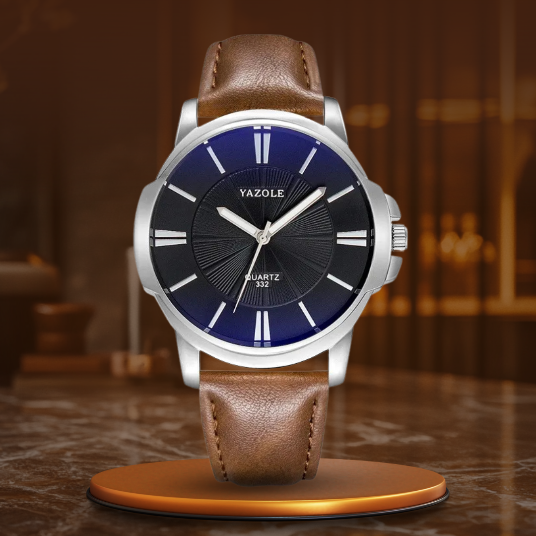 Wentworth© - Premium Blue Glass Leather Watch