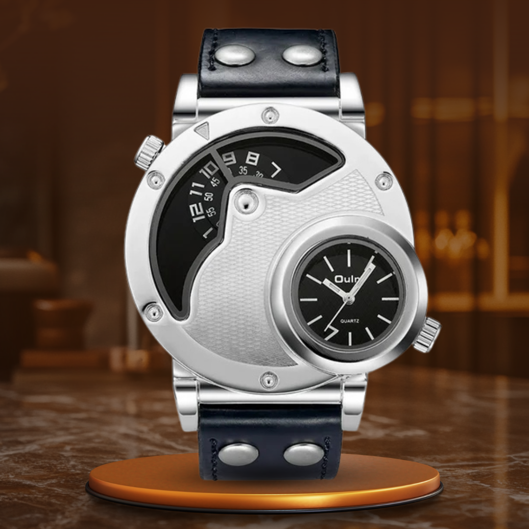 Wentworth© Multi-Time Zone Leather Watch with Band